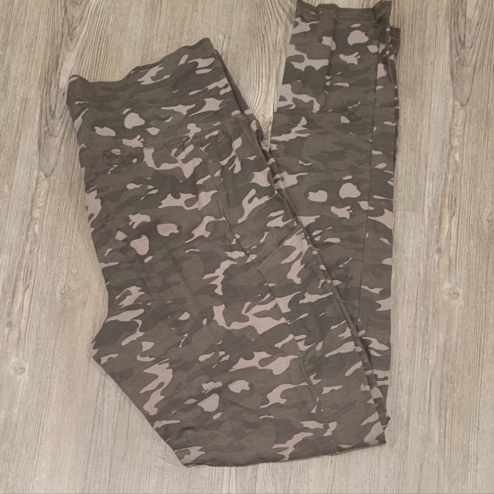 Women's Camo Print Mid-Rise Cotton Cell Phone Side Pocket Leggings Size Large - Picture 5 of 9